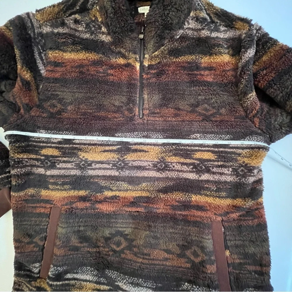 CARBON 2 COBALT Men's Cozy Brown Ridgeline Patterned Zip-Up Jacket Size Large